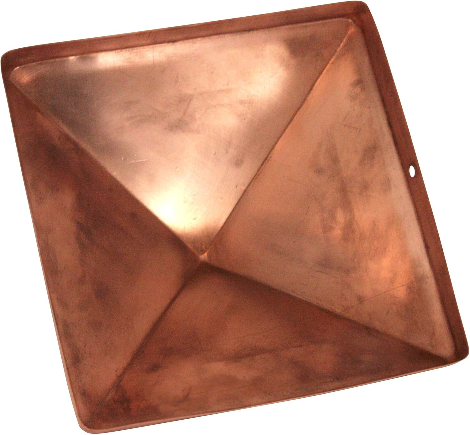 8x8 Copper Pyramid Post Caps (4-Pack) - Extended Lip - Solid Copper - Will Patina Naturally (7-1/2" x 7-1/2") (4, 8x8)