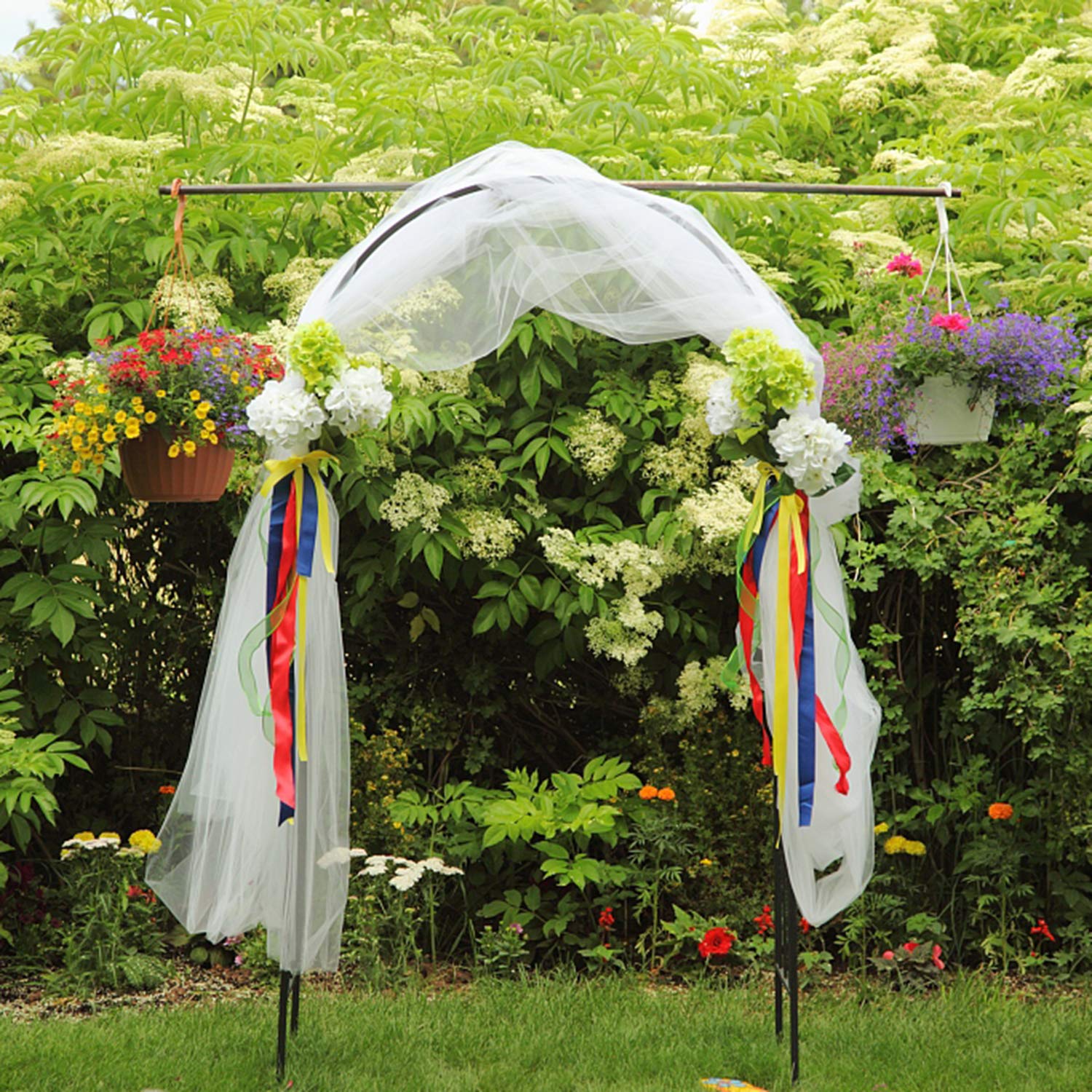 Forever Speed Arche de Jardin/Mariage en Métal - Arceau à Rosiers, Tuteur, Colonne pour Plantes Grimpantes - 240 x 140 x 38 CM - Noir