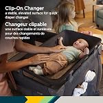 Safety 1st Amherst Baby Playard – 3-in-1 Travel-Ready Playard, Bassinet & Changer with Storage, Toy Bar – for Newborn to Toddler – Stardust
