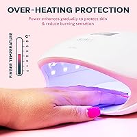 Vista 4 de SUNUV Lámpara LED UV para uñas, lámpara UV para esmalte de uñas de gel con 4 ajustes de temporizador, pantalla LCD, base extraíble, SUN4S Rosa