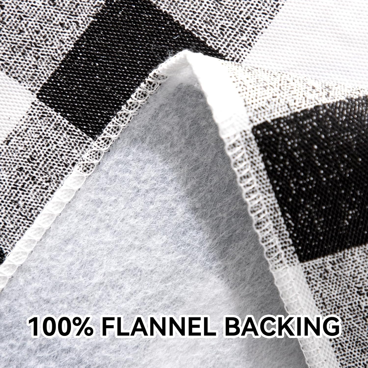 60'' Round Checkered Tablecloth Disposable Vinyl Tablecloths with Flannel Backing Wipeable Spillproof Plastic Table Cover PVC Waterproof Table Cloth for Indoor Outdoor