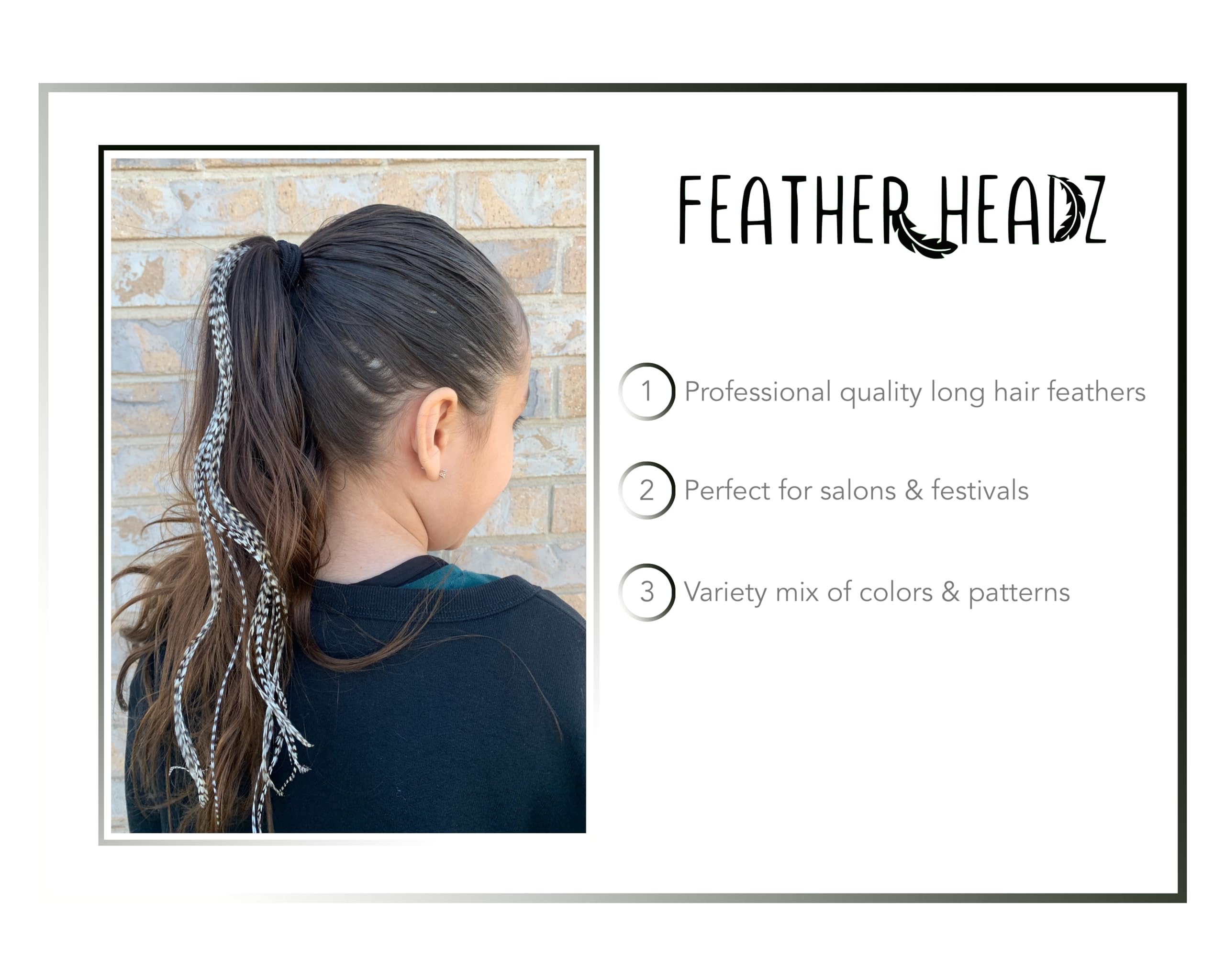 21 Feather Hair Extensions DIY Kit with Micro-Link Beads 9-14 Inch Boho Style 21 Natural & Turquoise Color Hair Extensions – 9”–14” Long  main image 3