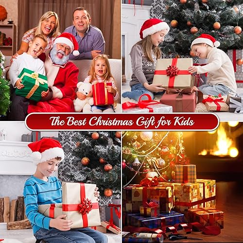 Miniatura 7 de Inflables de Navidad de 8 pies para decoración al aire libre, dinosaurio inflable de Navidad, decoración de patio con sombrero de Navidad y caja de