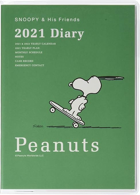 Amazon 日本ホールマーク スヌーピー 手帳 21年 A6 マンスリー スケートボード 年 10月始まり 手帳 文房具 オフィス用品