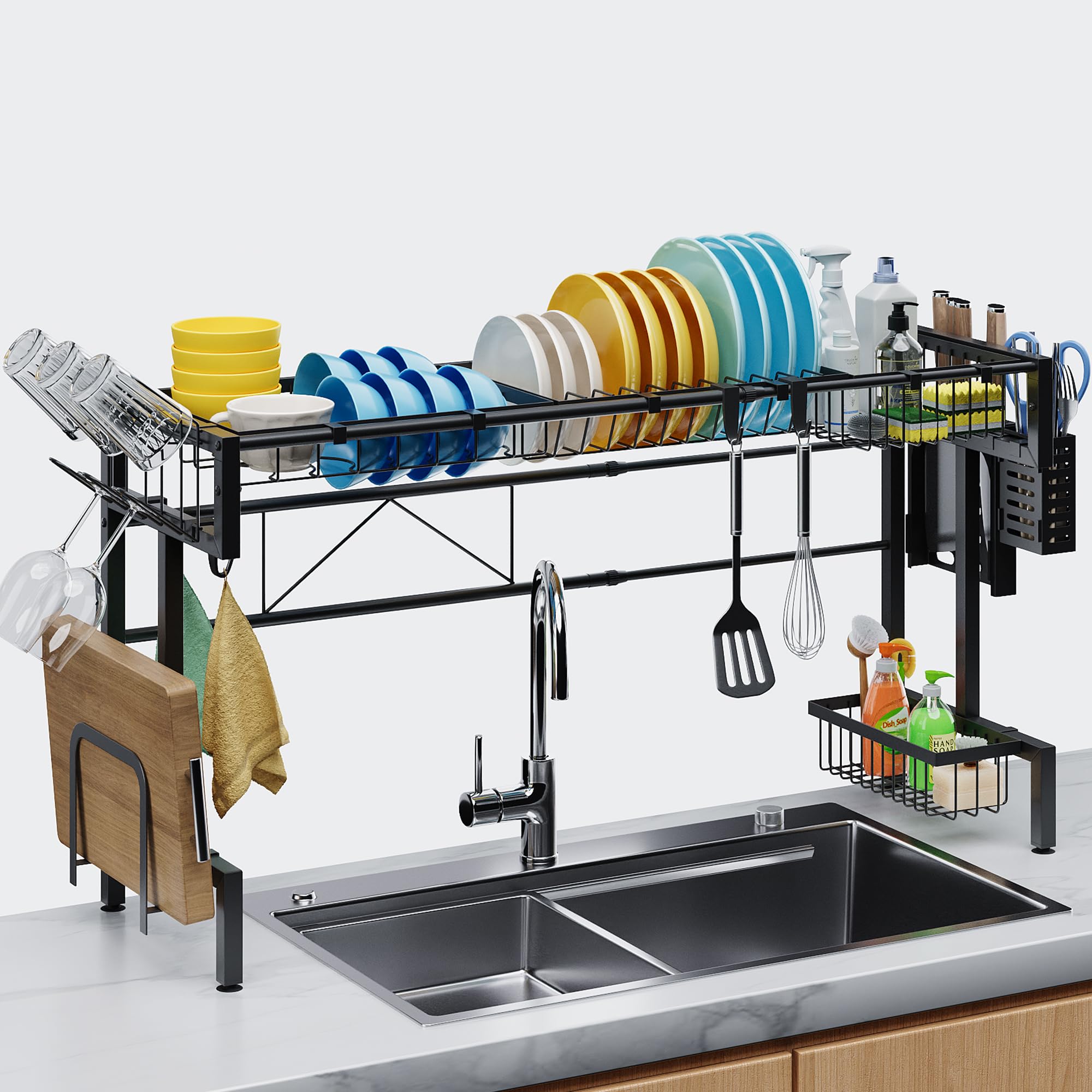Amazon｜【耐用無限大、換える気なし】水切りラック シンク上 56～86cm