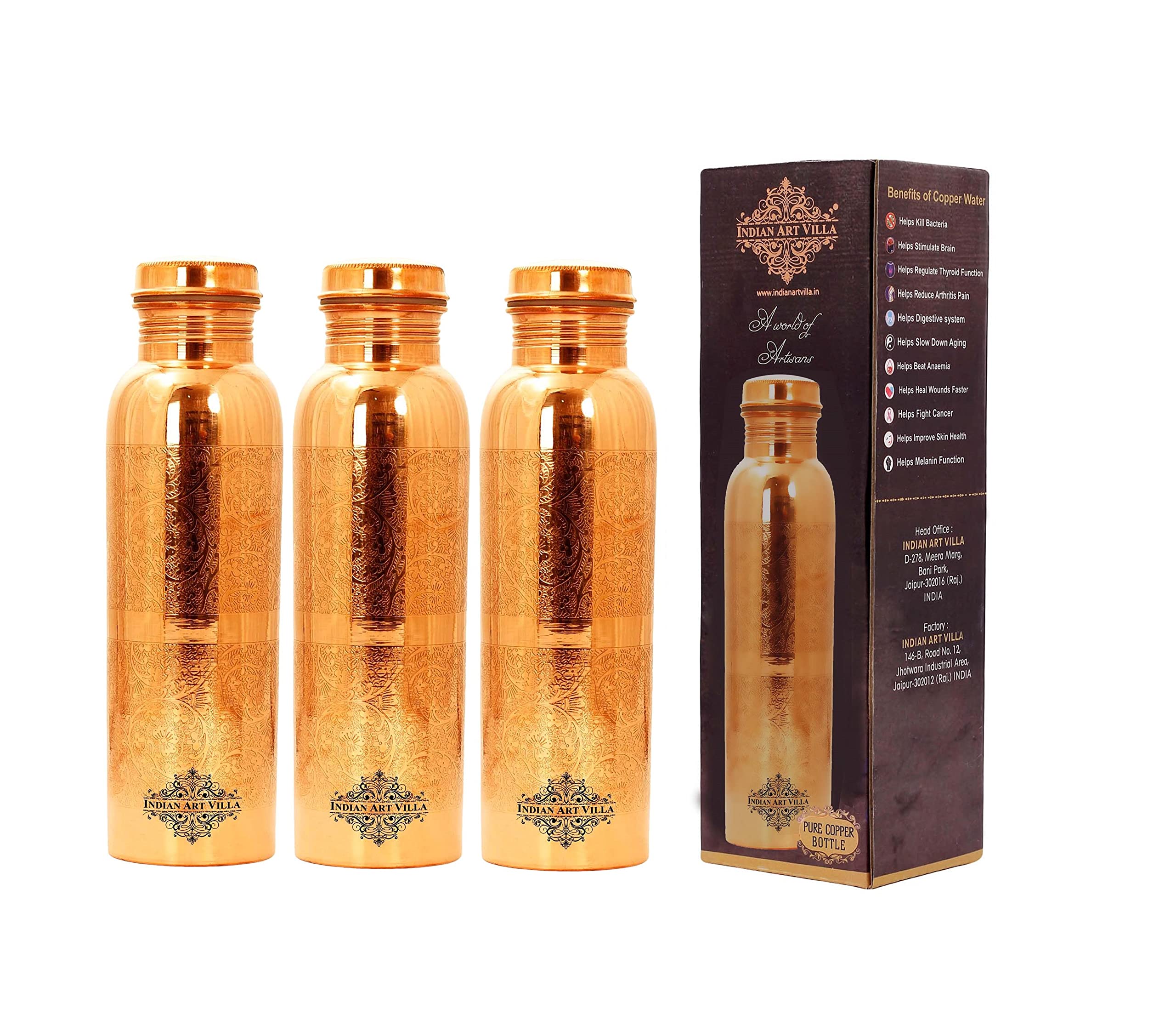 See full amazon price history chart for INDIAN ART VILLA Pure Copper Water Bottle with Floral Vines Embossed Design, Drinkware, Storage Purpose, Volume-750 ML, Pack of 3 INDIAN ART VILLA Pure Copper Water Bottle with Floral Vines Embossed Design, Drinkware, Storage Purpose, Volume-750 ML, Pack of 3 (B09JZLGQ78) Amazon Price History, Amazon Price Tracker