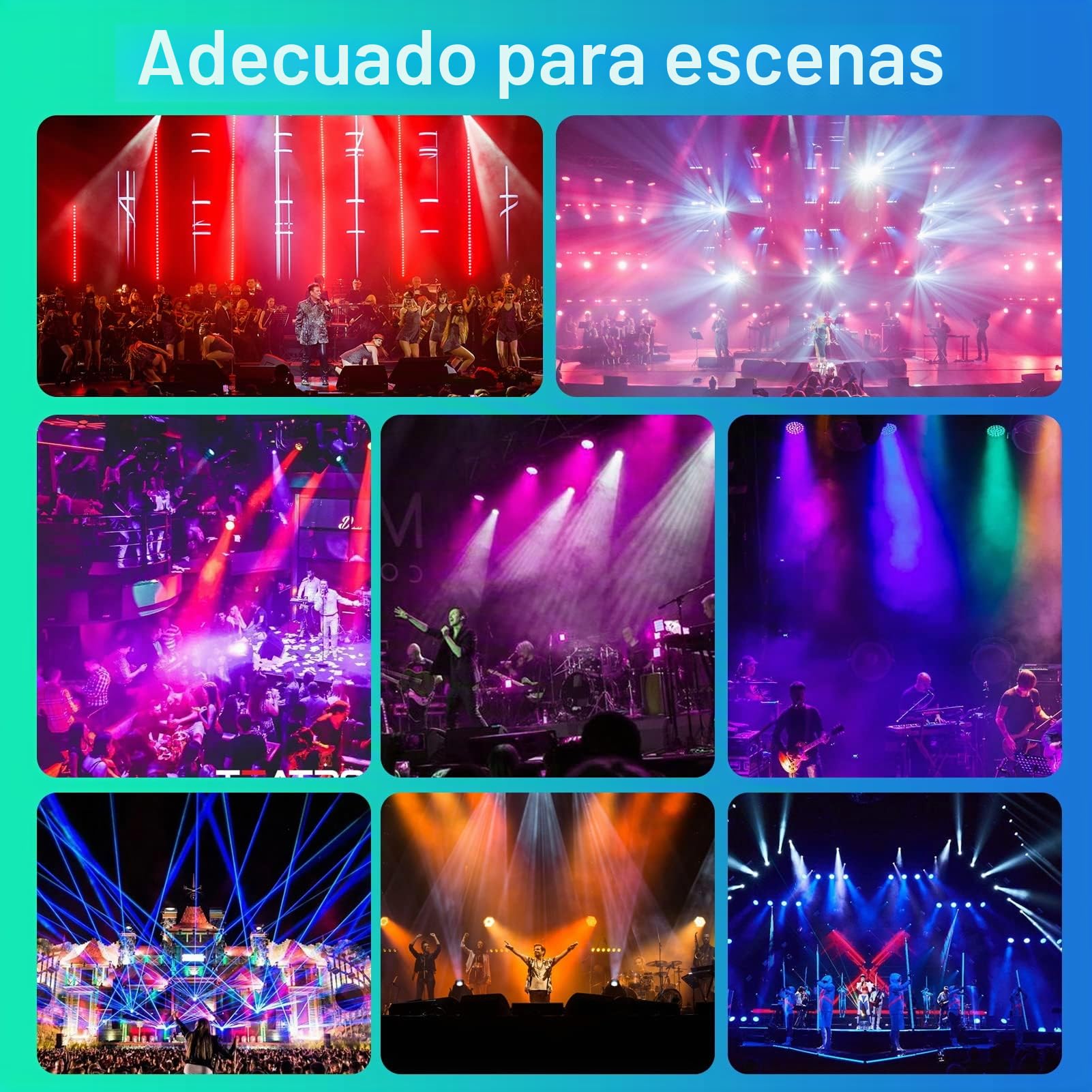HOLDLAMP 8PCS 84W RGBW LED Par luces con control remoto, DMX iluminación de escenario luz disco para fiestas, jardín, balcón, bares, DJ, conciertos, Halloween, Navidad