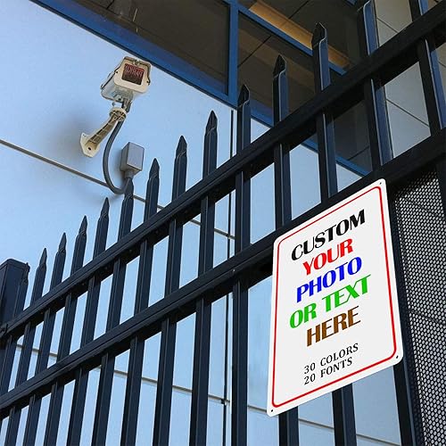 Miniatura 2 de Letrero de metal personalizado para añadir tu imagen de texto, decoración para oficina, hogar, carretera, jardín, intersección, estacionamiento,