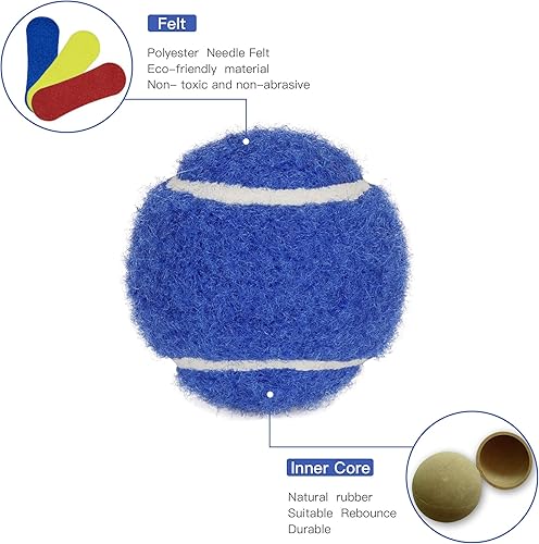 Miniatura 4 de Pelotas de tenis pequeñas de 1.5 pulgadas para perros – Juguete para gatos de 3 colores y paquete de 12 mini pelotas de tenis para perros pequeños