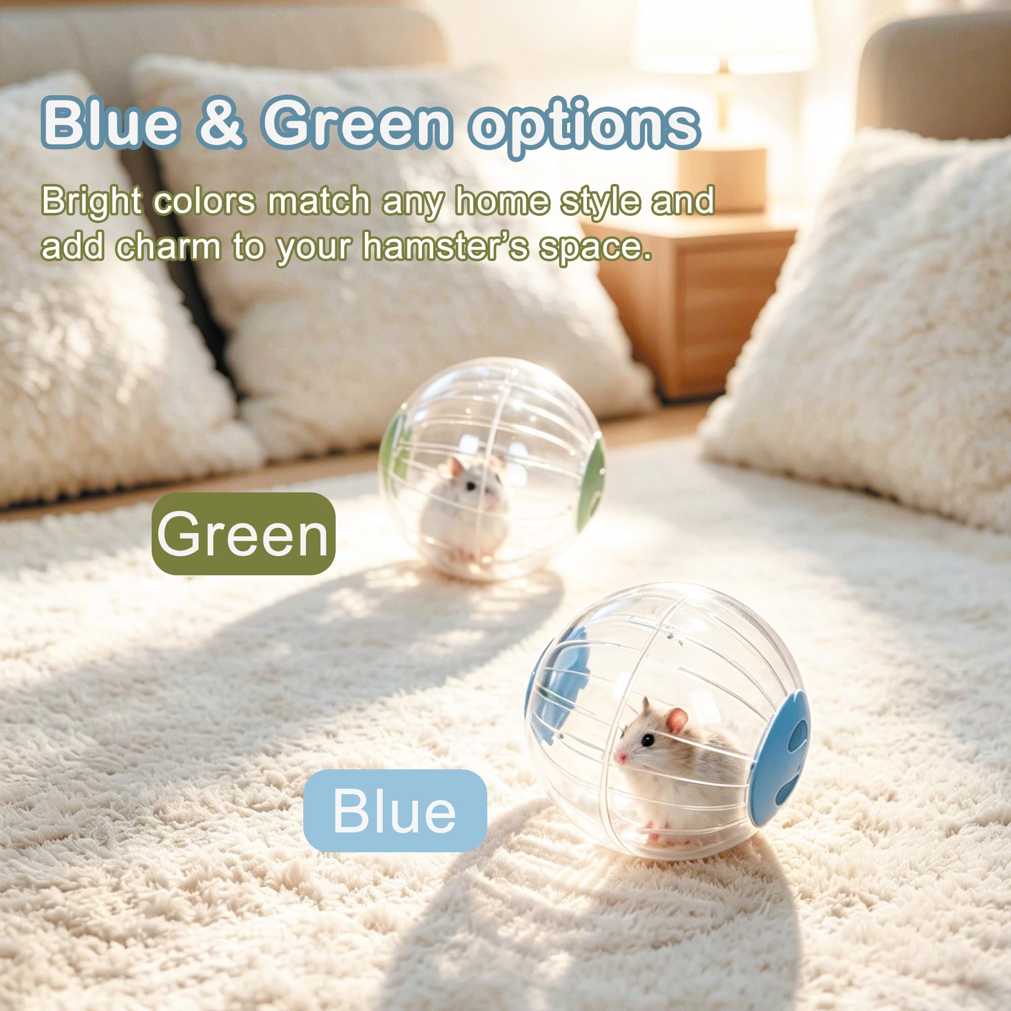 Balle de course transparente pour hamster, 18 cm, pour soulager l'ennui, pour cochon d'Inde, rat, gerbille, hérisson, petits animaux de compagnie, bleu