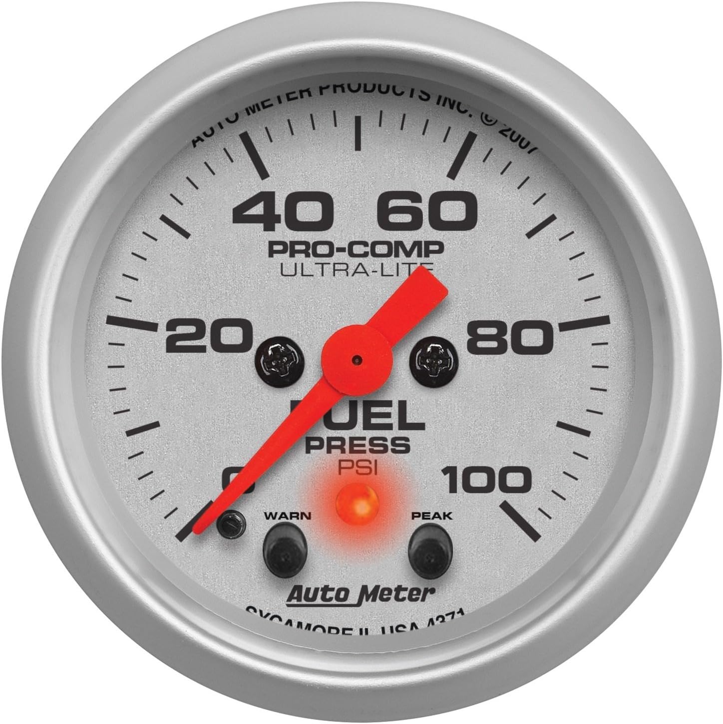 Auto Meter 4371 Ultra-Lite Electric Fuel Level Gauge, 2-1/16" (52.4mm)