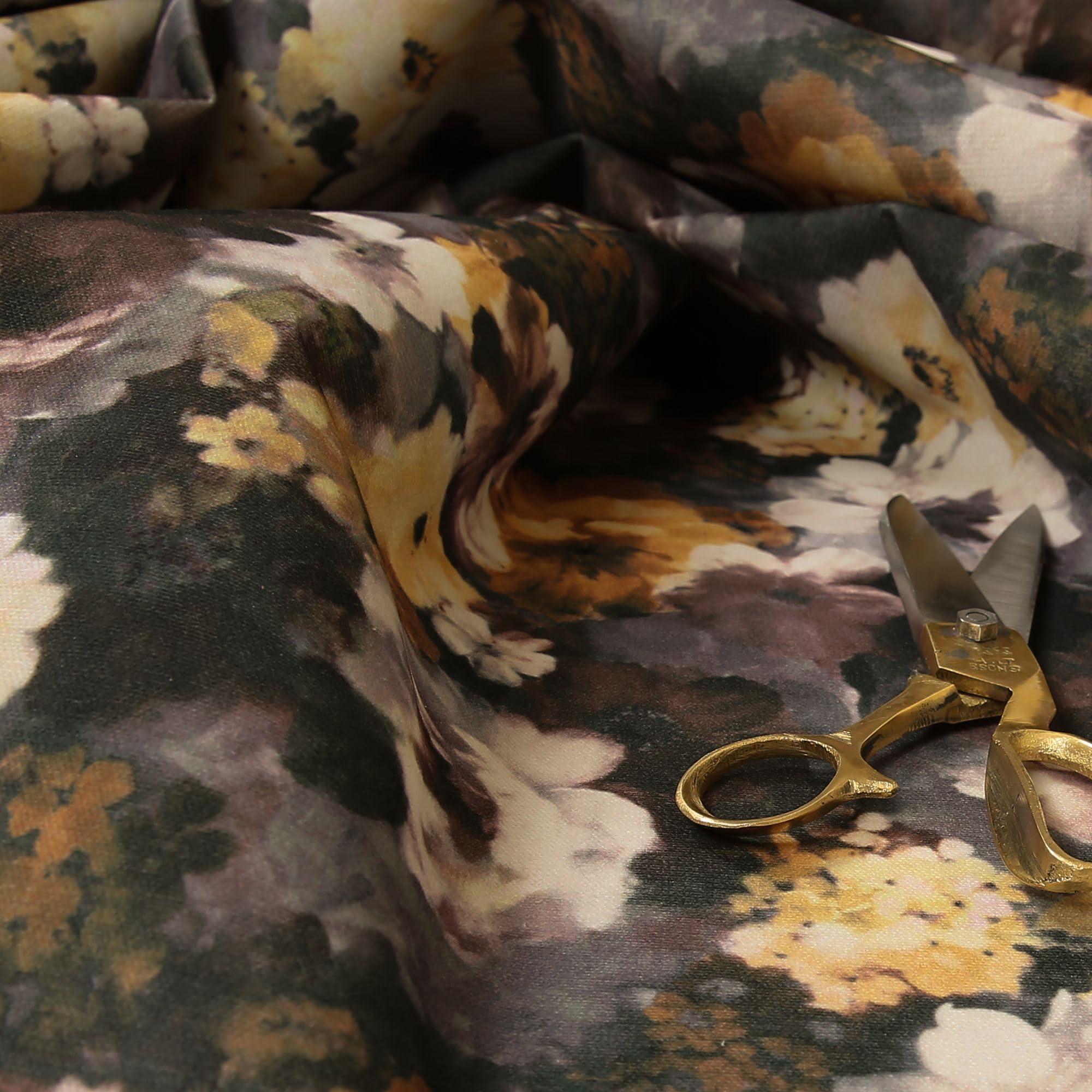 Redbrick Mill Fabrics Flame Retardant Flower Floral Pattern Pink Brown Yellow Velvet Upholstery Fabric Ideal for Curtains Furnishings Cushions
