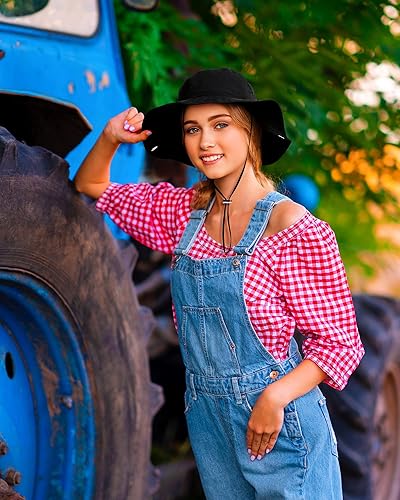 Miniatura 31 de Sombrero de lluvia impermeable para mujer, ala ancha, UPF50+, sombrero de sol de vaquero para hombre, plegable, suave, flexible, sombrero de playa