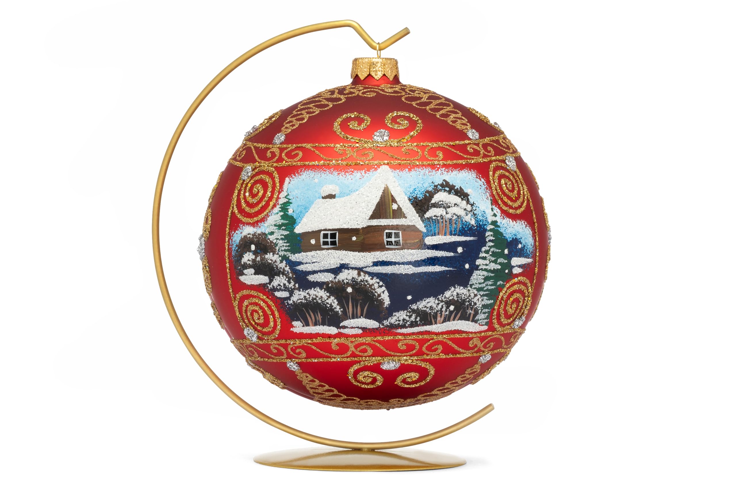 Polish Gallery Countryside Landscape Hand Blown Glass Balls Glass Art Christmas Ornament Glass Decor Handcrafted Christmas Decoration Made in Poland