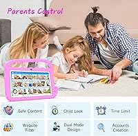 Vista 2 de YQSAVIOR Tableta para niños, 7 pulgadas 4 GB de RAM Android 12 32 GB ROM Bluetooth, pantalla IPS, control parental, cámara dual, funda a
