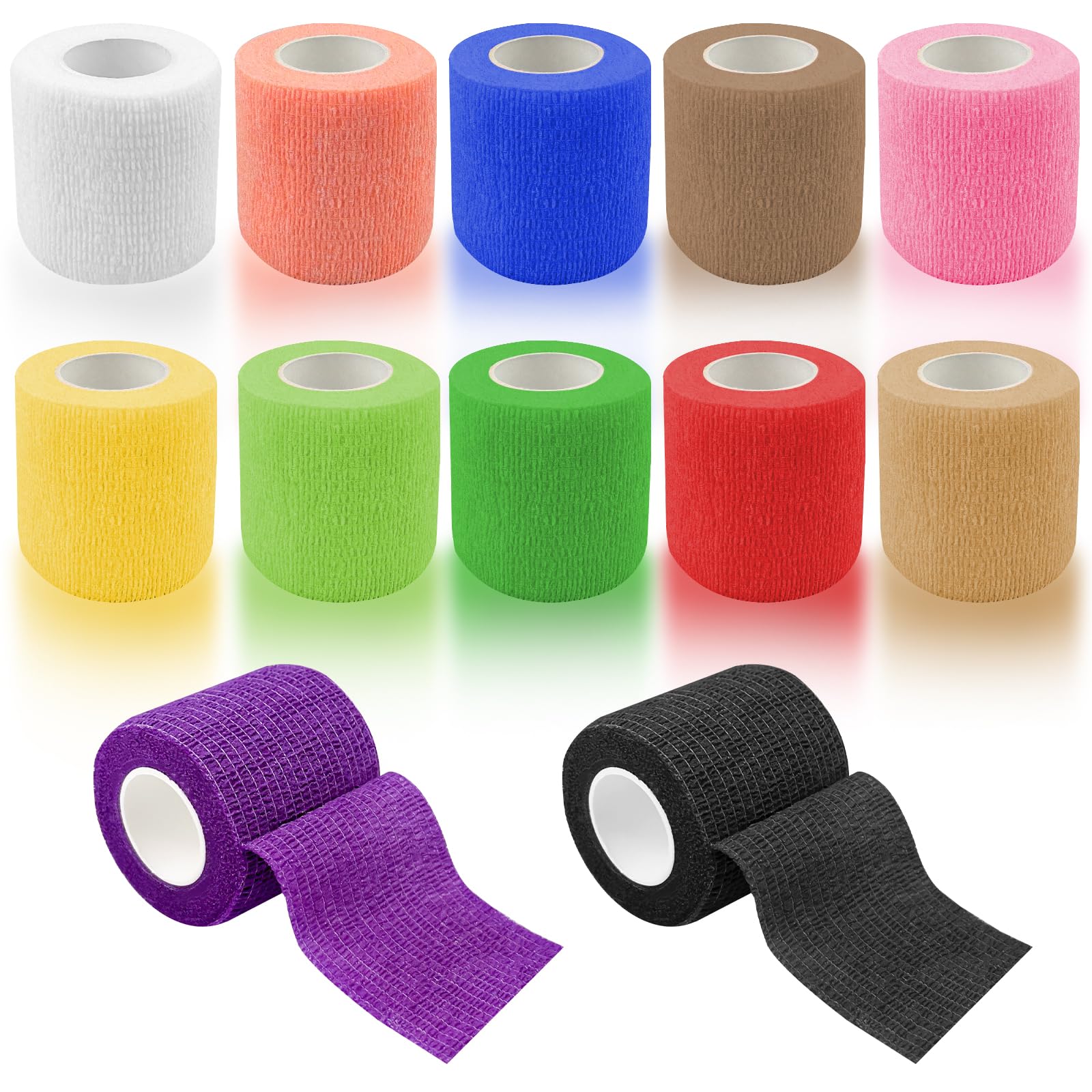 Lixiluxia 12 Rollos Venda Cohesiva, Vendas Autoadhesivas, Adhesiva Deportiva Tape, Cinta de Mascotas, Vendaje Autoadhesivo, Vendajes Elástica para Muñecas, Tobillo, Perros, Gato, Caballos, 5cm x 4,5m — view 8
