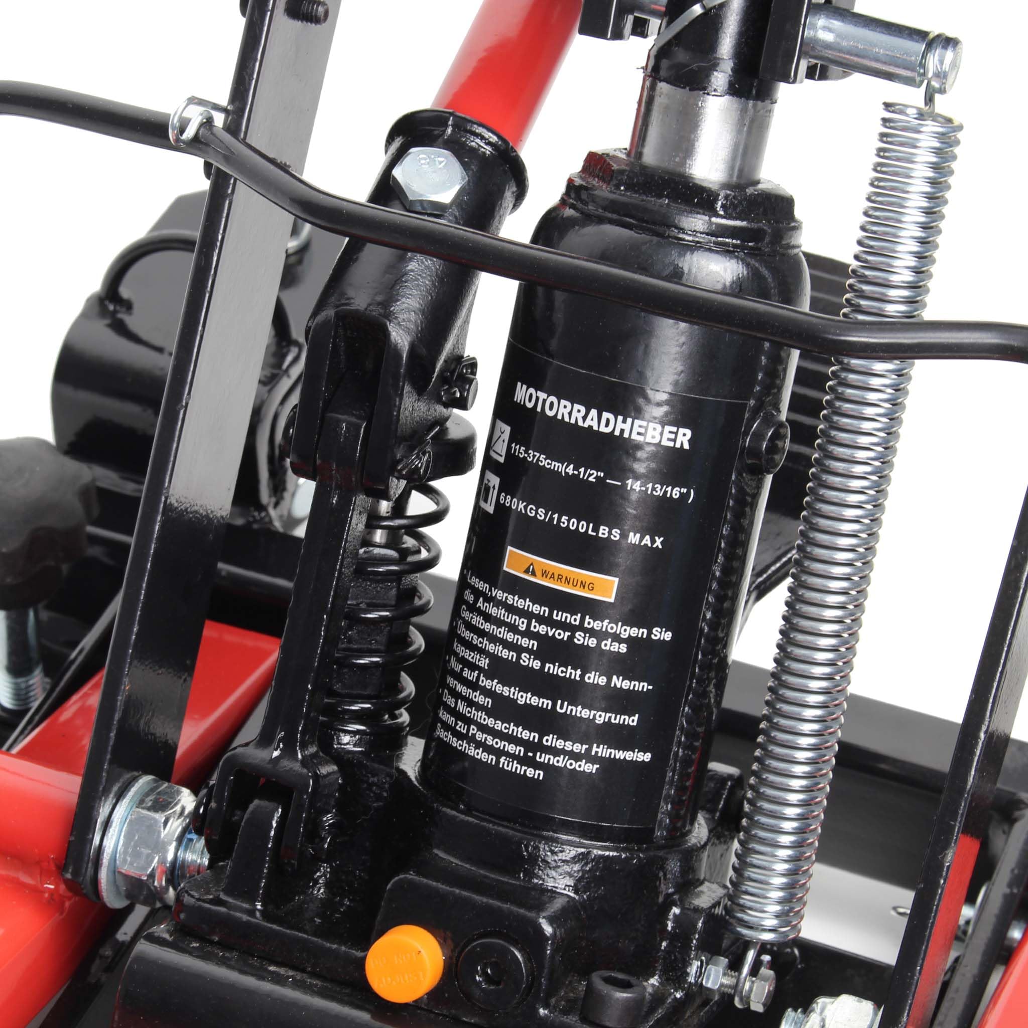 Wiltec Podnośnik do motocykli, quadów i kosiarek do 680 kg, wytrzymały hydrauliczny stojak warsztatowy do serwisu pojazdów ATV z regulacją wysokości