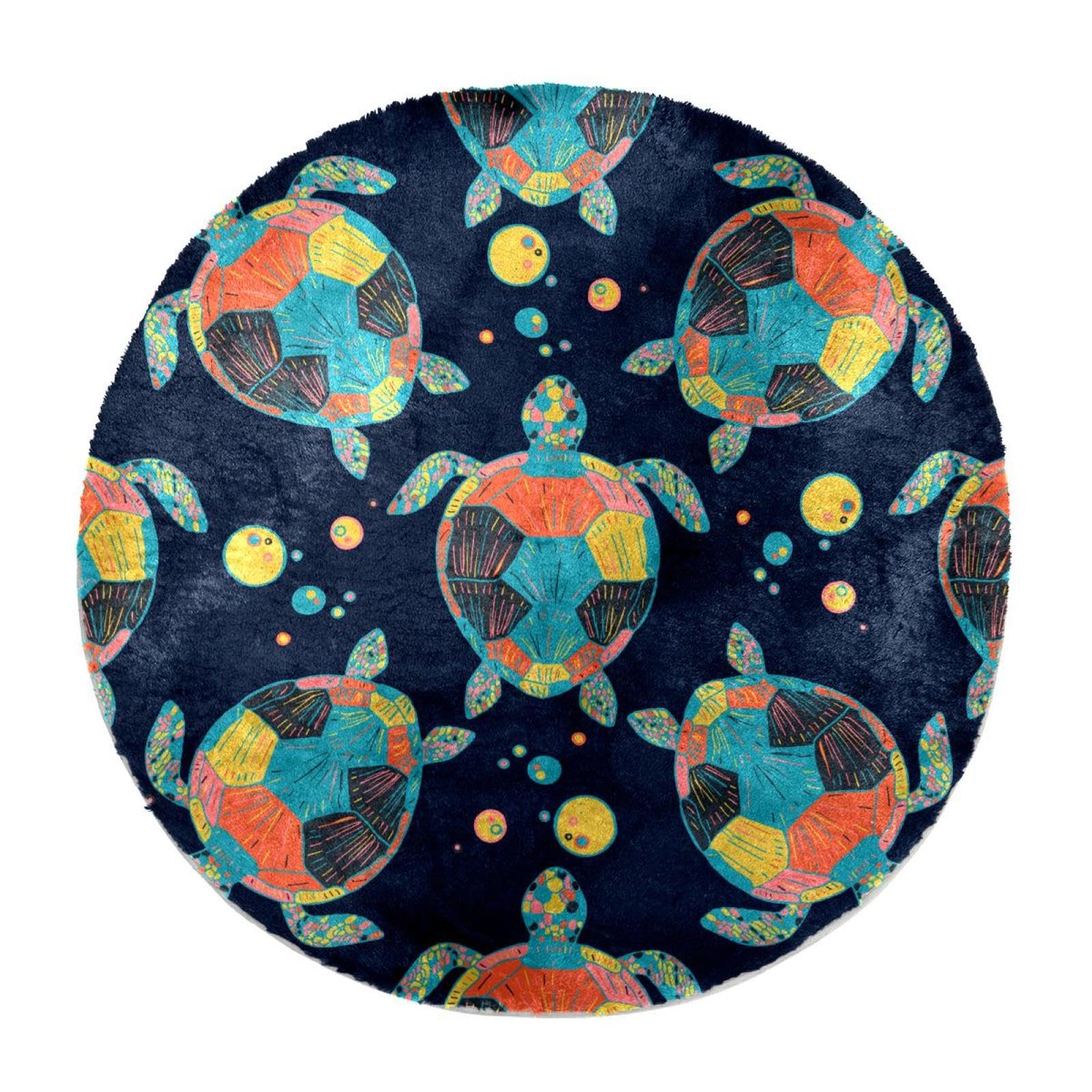 Tapis de chambre enfant poissons tropicaux et tortues de mer 60cm