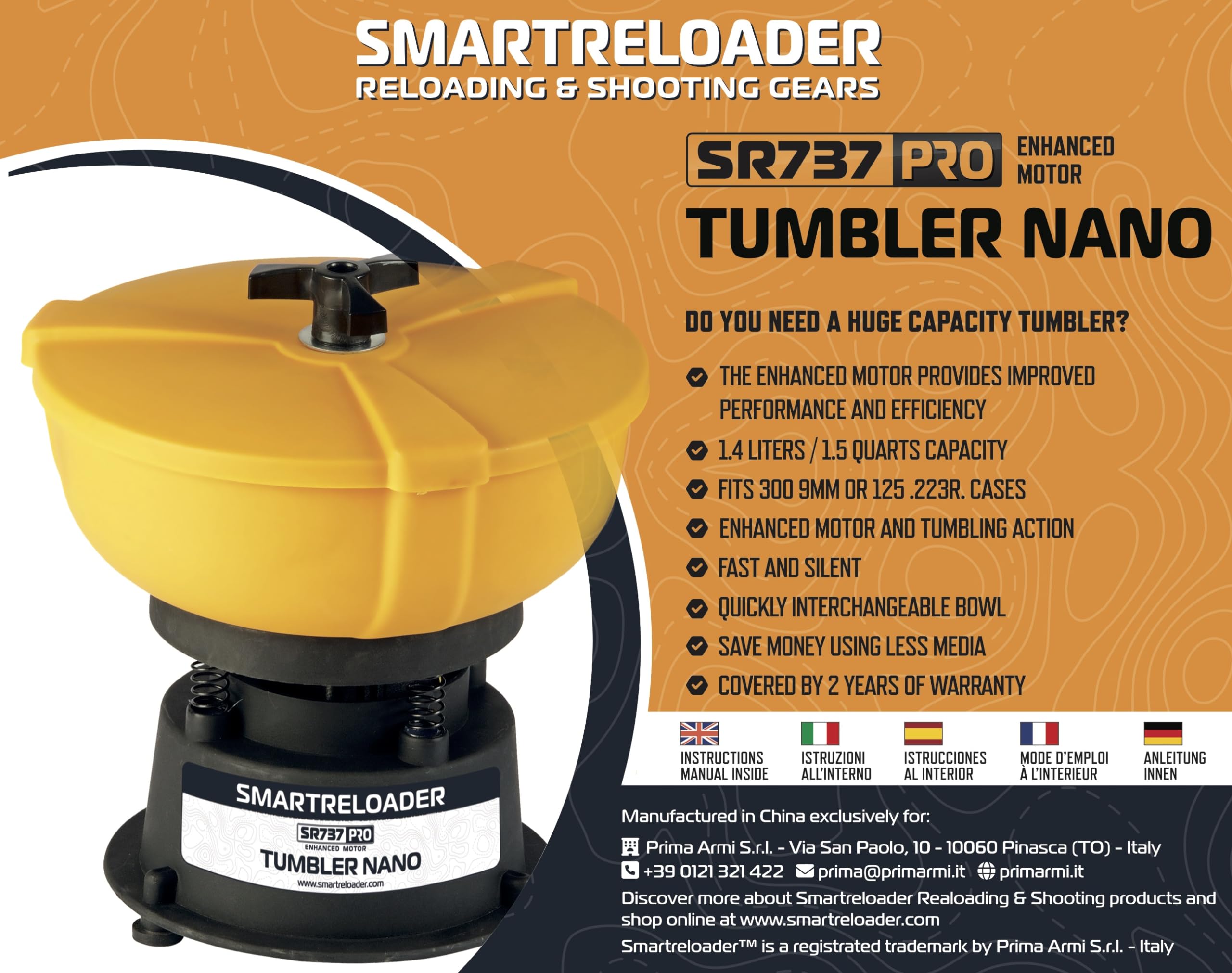 Smartreloader SR737 Nano Pro, Lotion pour bourgeons, idéale pour chasseurs, tireurs, bijoutiers, restaurants, quincaillerie, polissage rapide, moteur puissant, réservoir 1,75 L