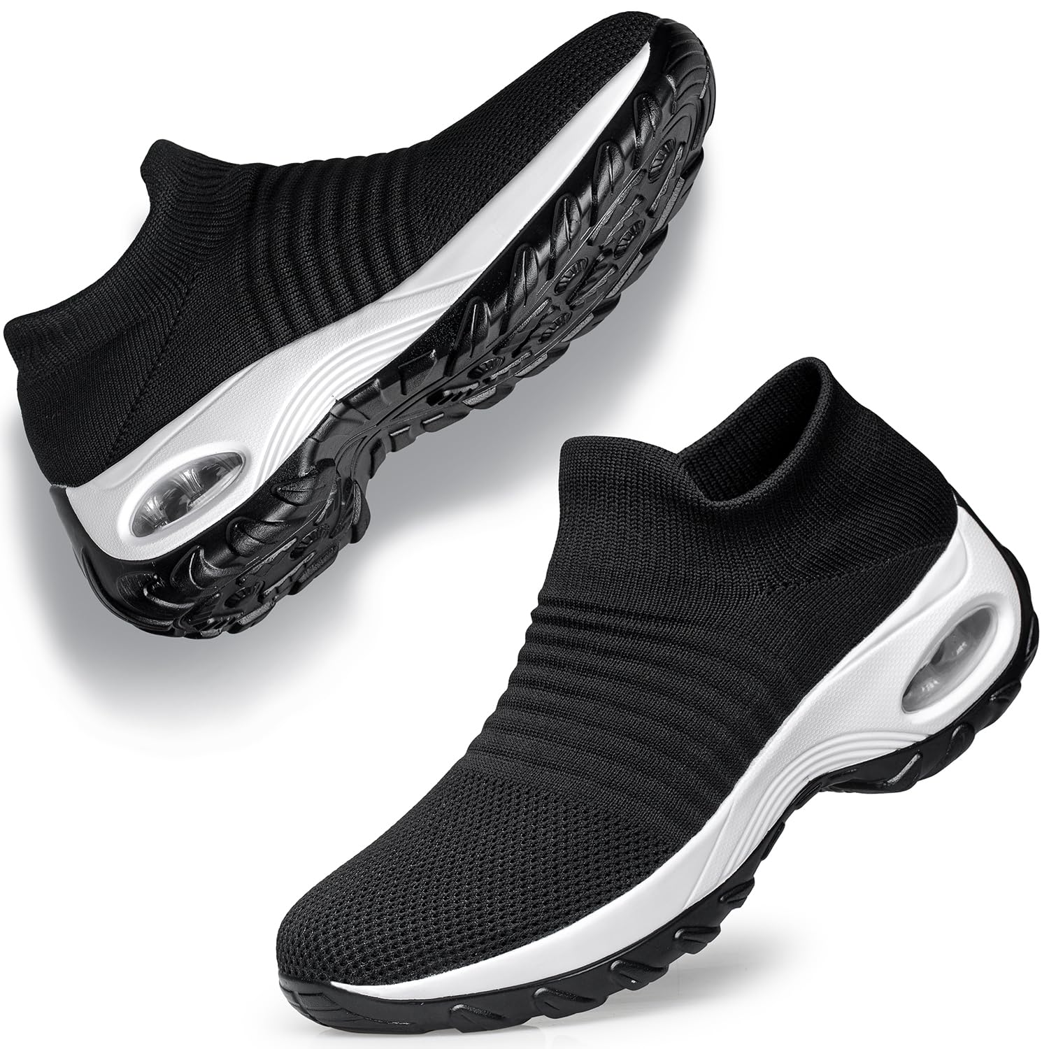 Raoendis Womens Slip on Trainers with Arch Support, Ladies Walking Sneakers Comfortable Orthopedic Shoes Non Slip Mesh Lightweight
