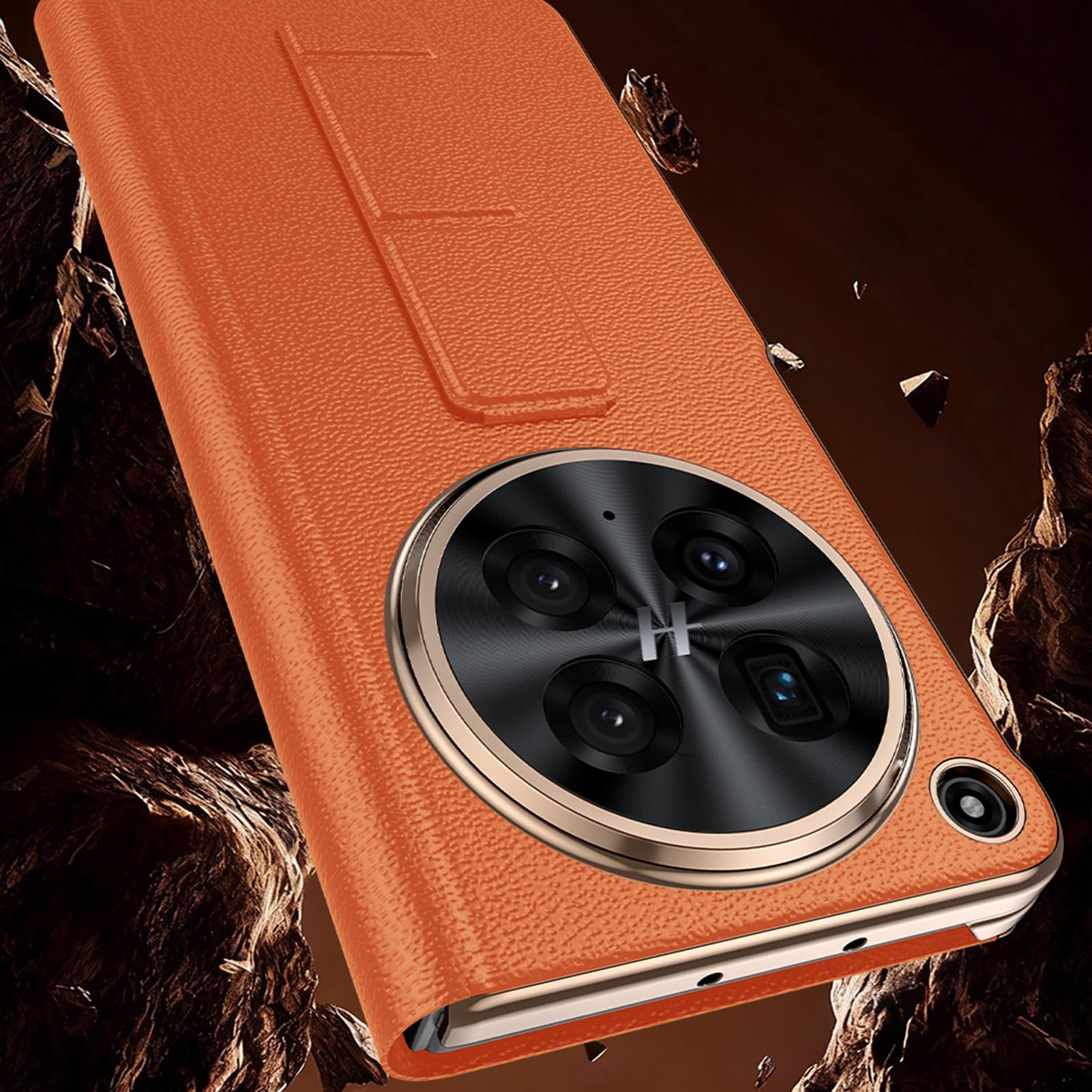 Pokrowiec ochronny do Oppo Find N6, pasek na palec z prawdziwej skóry, etui na telefon komórkowy, klapka, zapięcie magnetyczne, stylowe, ochronne, czarne, N6