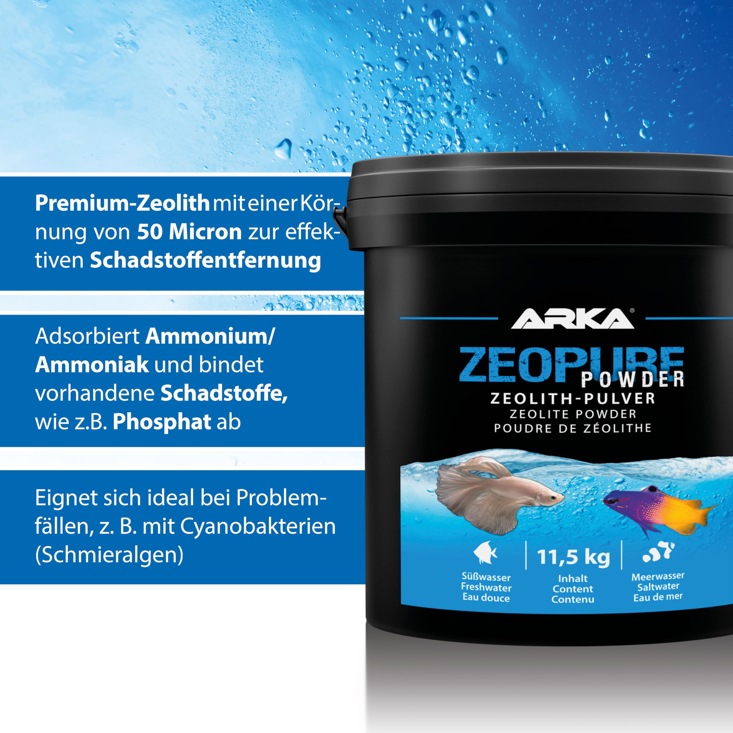Zeolith Pulver Aquarium 11,5 kg - Zeopure Powder Verbessert Wasserqualität