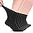 Hugh Ugoli Diabetic Socks for Men, Loose Ankle Extra-Wide Socks Rayon, Thin, Seamless Toe and Non-Binding Top, 8 Pairs, Charcoal Black, Shoe Size: 8-11