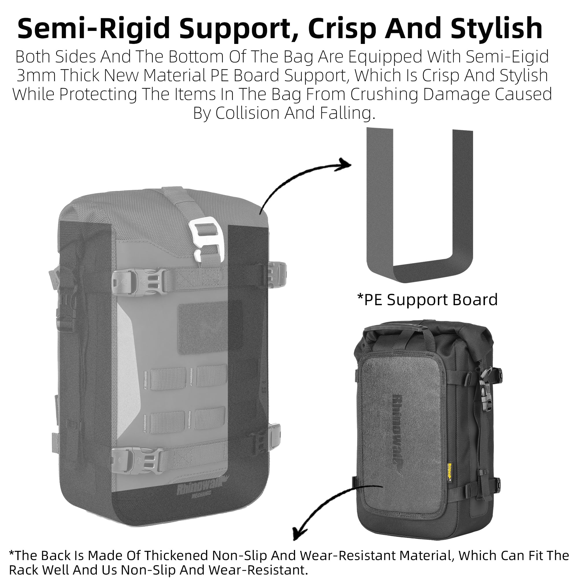 ENJOHOS Sturzbügeltasche Motorrad Tasche Wasserdicht 6L Motorradtasche Motorrad Seitentasche für Motorradrahmen Stoßstangen Sturzbügel Tasche MOLLE System Erweiterbar mit Schultergurt, Schwarz