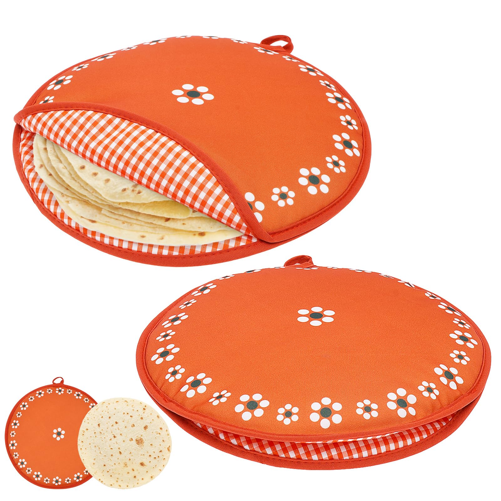 2PCS Tortilla Warmer, 30cm Tortilla Microwave Pouch Bag to Keep Tortillas Wrap Tacos Naan Pizza Pancakes Soft & Warm, Taco Holder for Kitchen Serving, Parties, Celebrations, and Outdoor Dining(A)