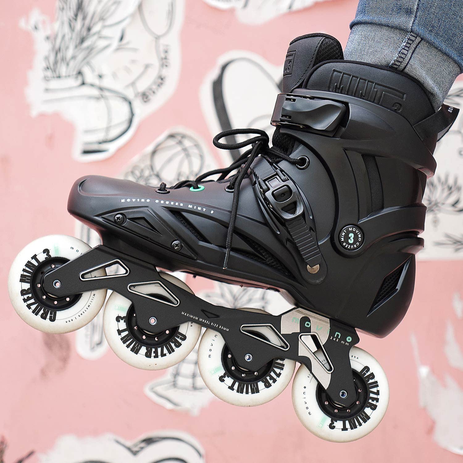 Movino Mint 3 Freeride Rollschuhe Inliner Für Damen Herren Inliner Freestyle Urban Skating Inline Skates Für Erwachsene Urban Inlineskates Rollerskates Für Frauen Männer Räder 80 mm