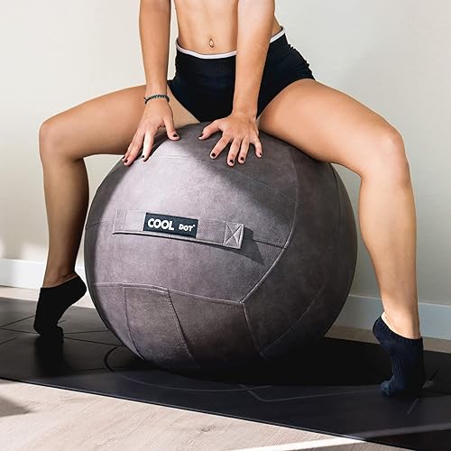 Miniatura 5 de Silla de asiento de bola de pilates, pelota de yoga, oficina en casa, incluye pelota de ejercicio interior e inflador