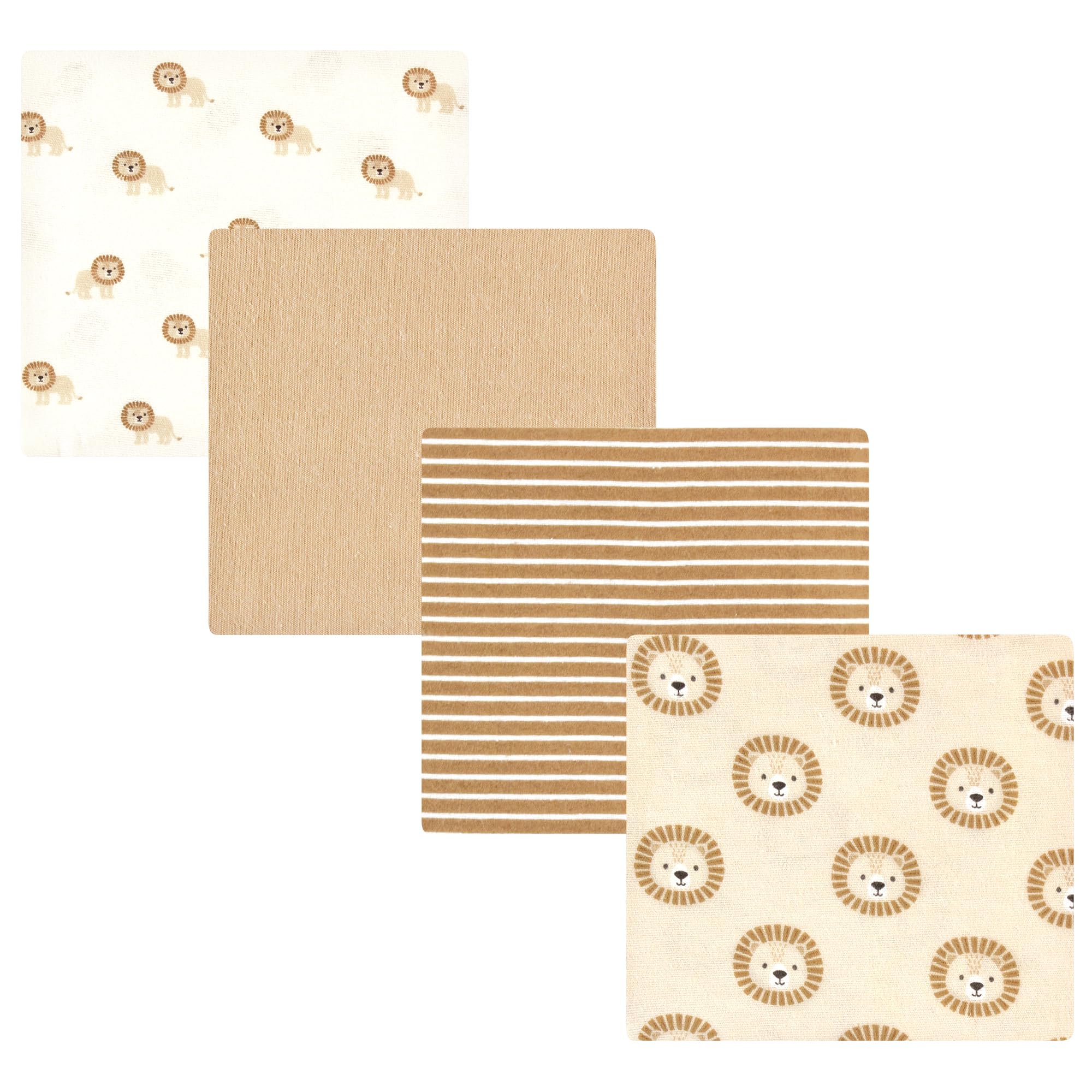 Hudson Baby Unisex Baby Cotton Poly Flannel Receiving Blankets, Brave Lion, One Size