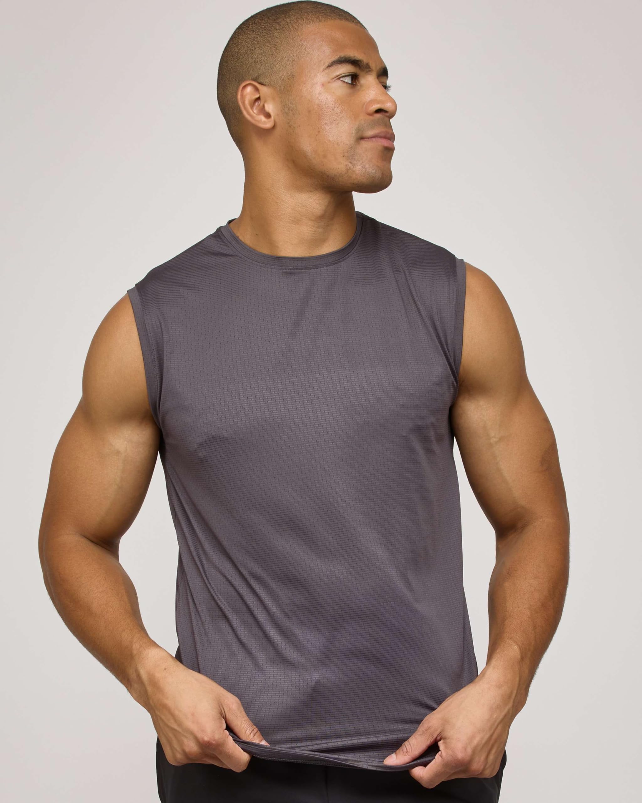 Real Essentials Breeze Tech Tanktops für Herren, ärmellos, Workout, Muskel, athletisch, Laufen, groß und hoch, 5er-Pack