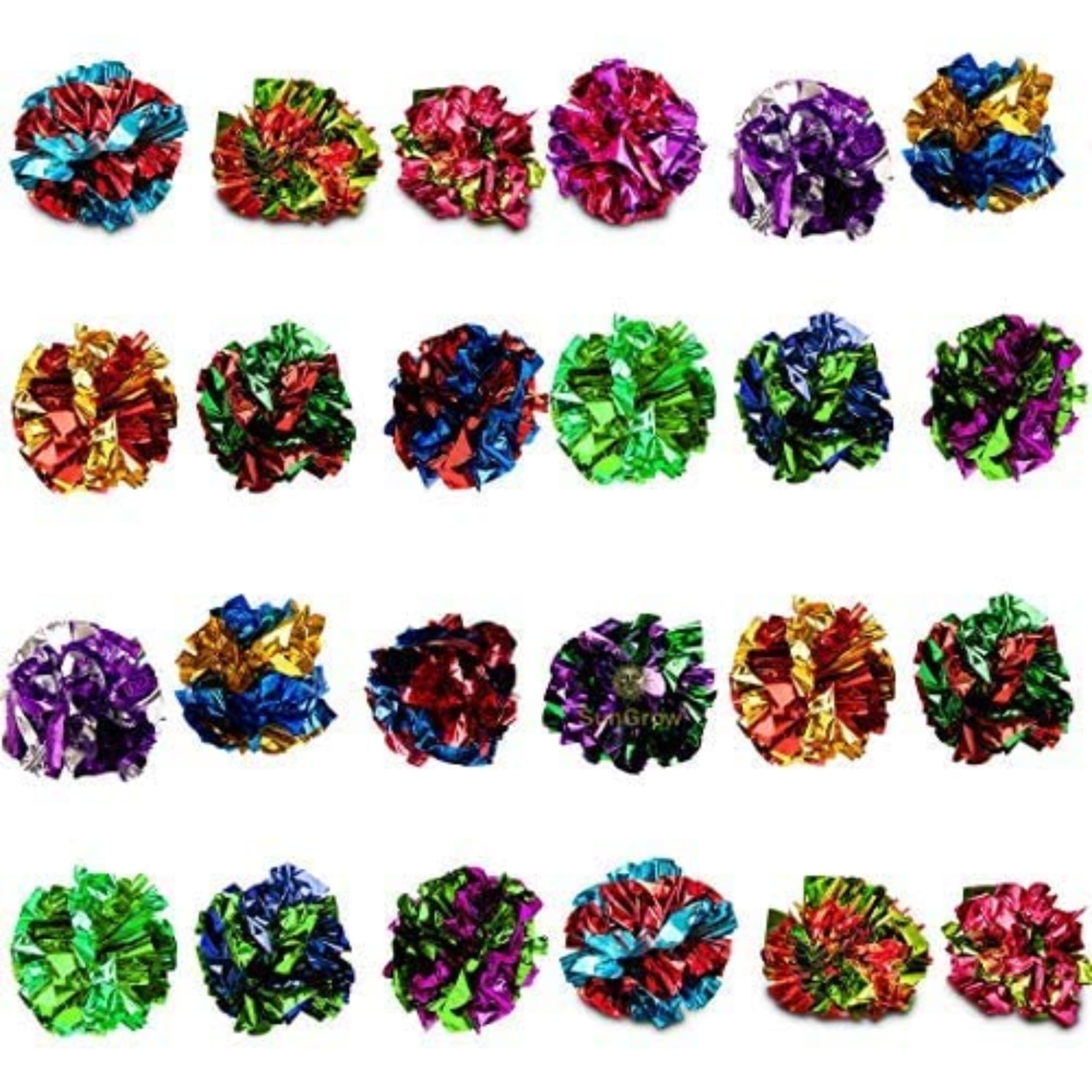 HAICHEN TEC Ferret Toys Mylar Crinkle Balls Exercise Toy Keep Fit Lightweight Multicolor Shiny Foil with Crinkly Sound Toys for Indoor Pet Cat Kitten (30PC)
