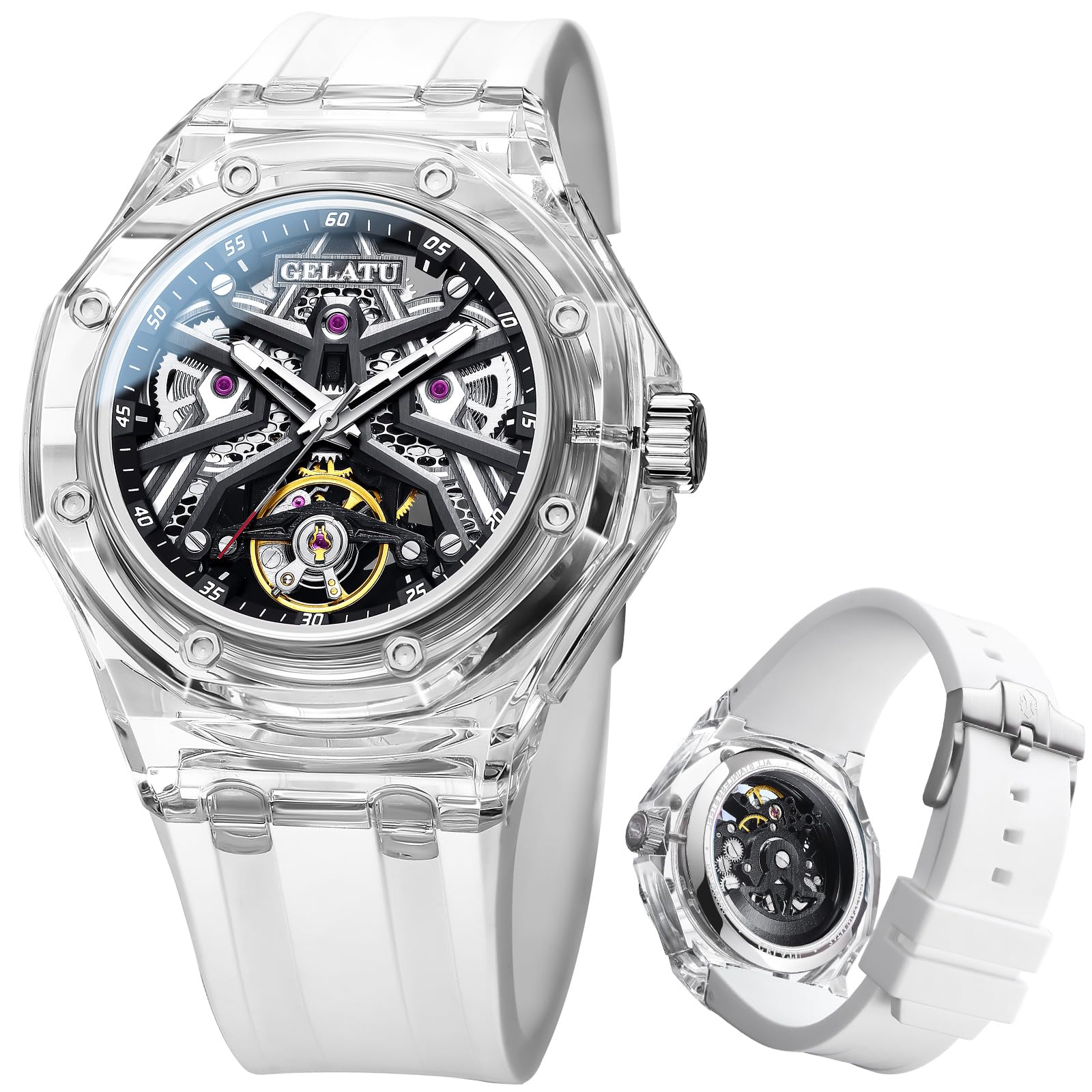 OLEVS Automatic Gold Watches for Men Luxury Classic Stainless Steel Calendar Luminous Waterproof Watches for Men