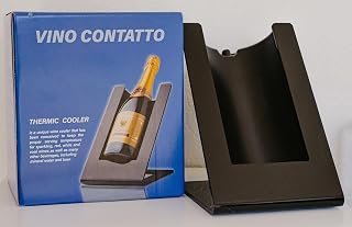 Vino Contatto Thermic Wine Cooler, Temperature Control Stand for Red, White, Sparkling Wines and Beverages, Black