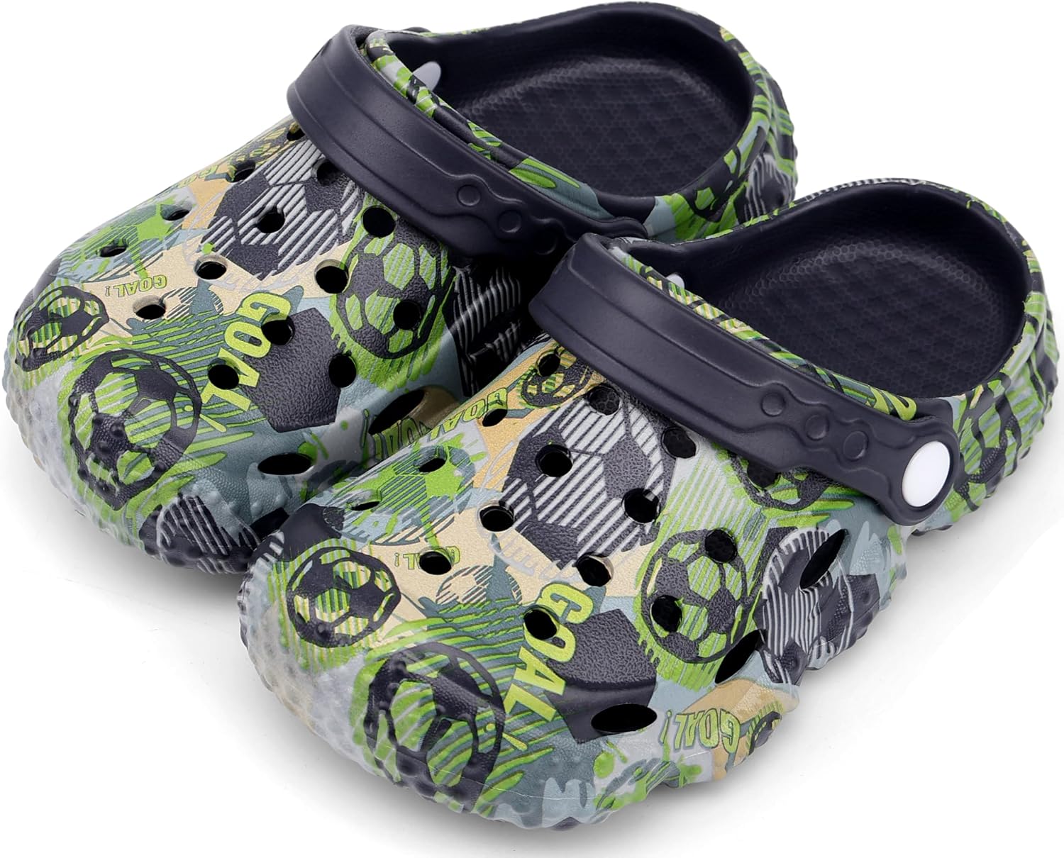 INMINPIN Kids Clogs Ball Sports Print Garden Shoes Boys Girls Water Shower Pool Beach Slides Sandals for Sports Fan