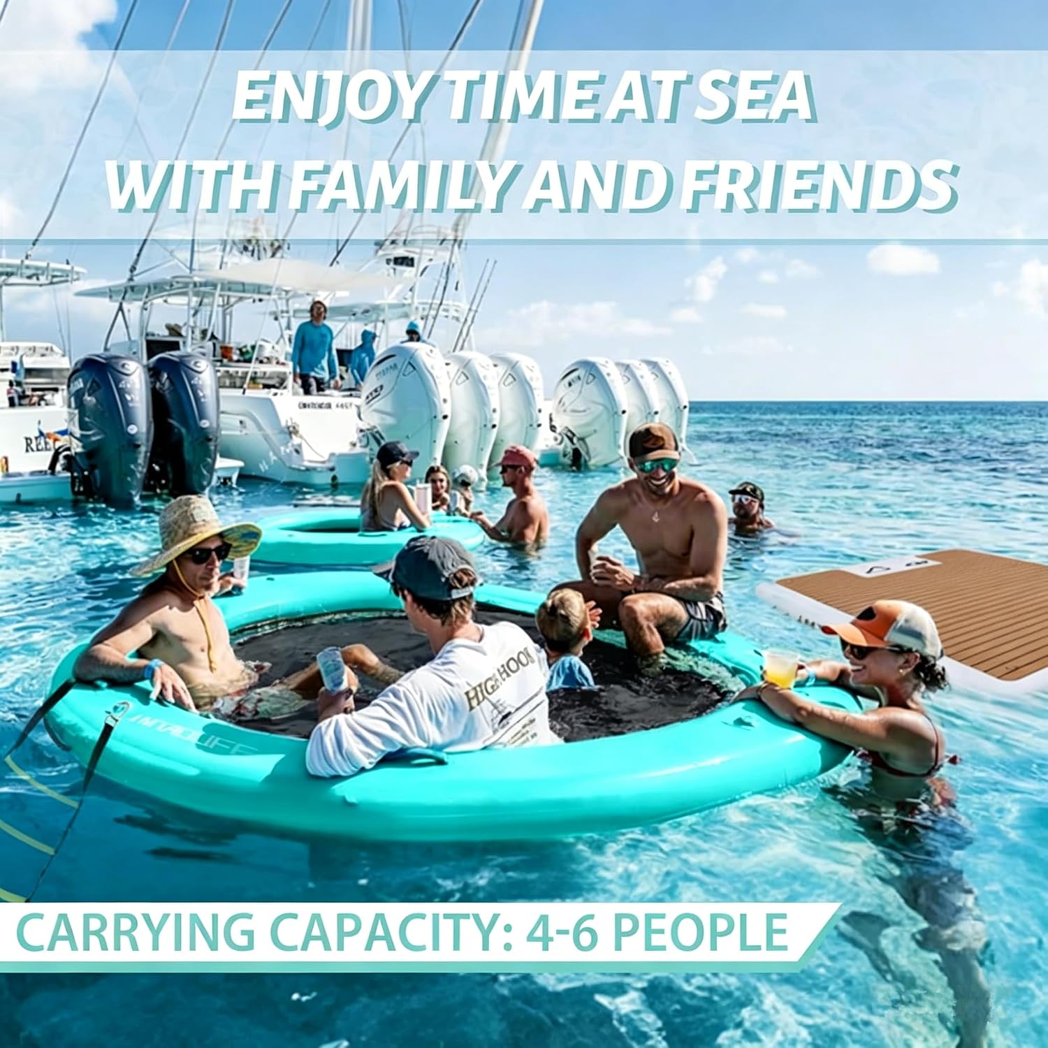 Inflatable Water Hammock Floating Dock,Round Floating Ring Inflatable Floating Hammock for Lake Boat Pool Ocean,