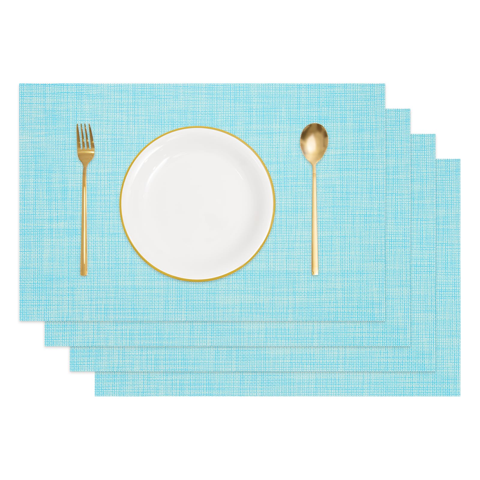 Set de table en faux lin bleu marine uxcell lavable lot de 4
