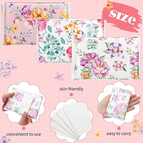 Miniatura 3 de Paquete de 24 pañuelos de tamaño de viaje, paquete delgado de 3 capas, tamaño cartera, pañuelos de bolsillo para viajes, bodas, fiestas, 6 estilos