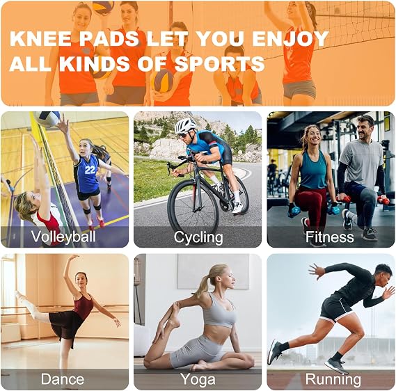Volleyball Knee Pads for Dancers, Soft Breathable Knee Pads for Girls Women Men Youth Kids Knees Protective, Knee Brace for Volleyball Football Danceing Yoga Tennis Running Cycling Fitness
