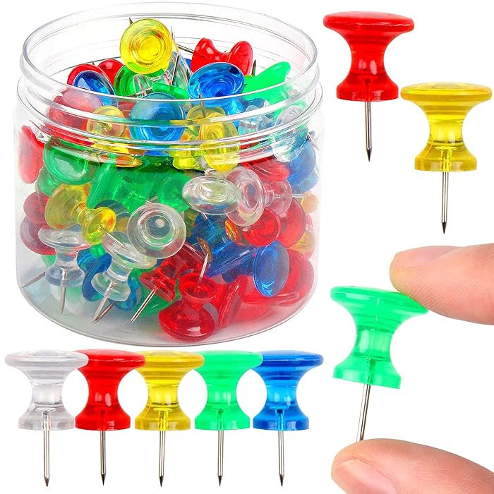 Buy SULOLI Giant Push Pins Colorful 100Pack Large Thumbtacks Used for