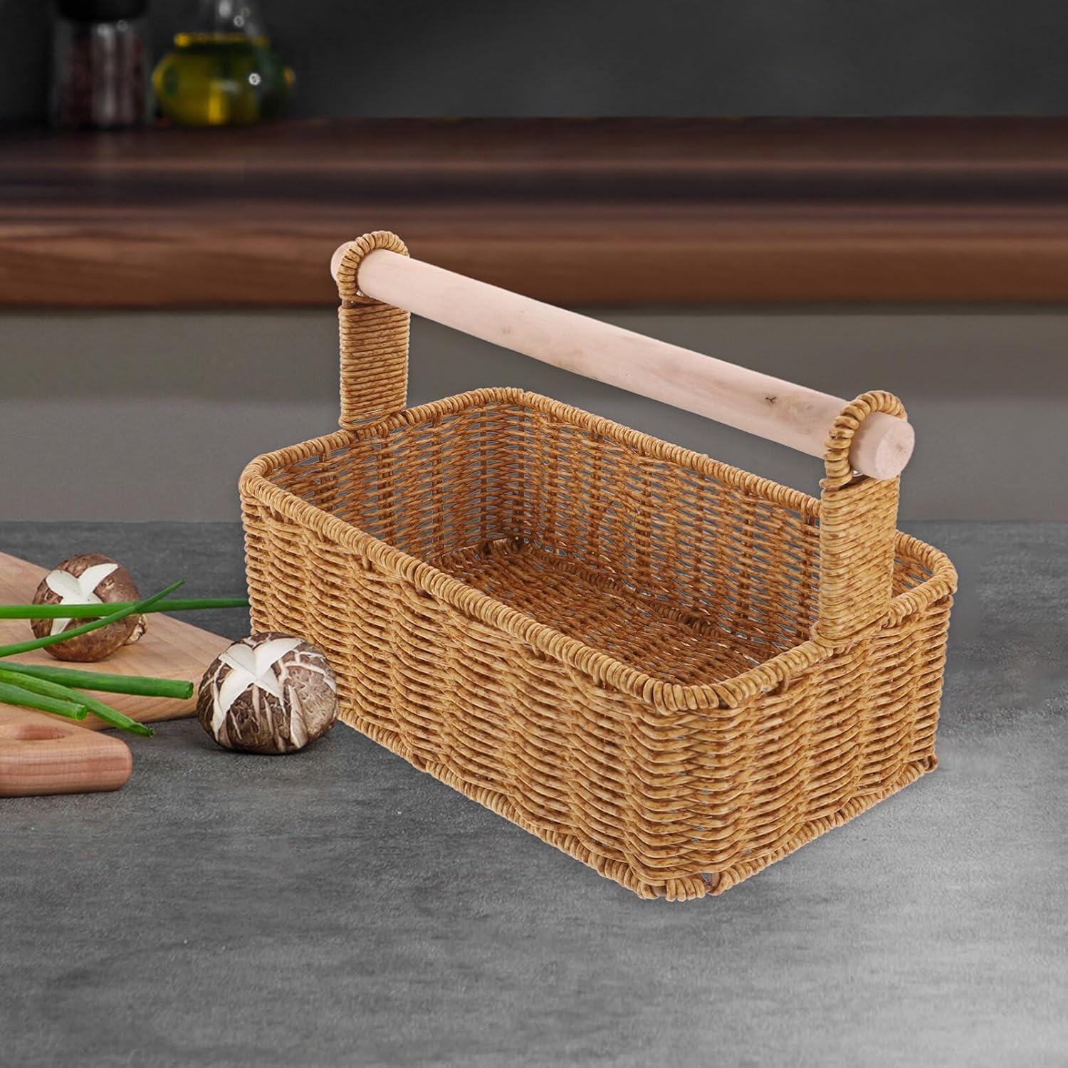 Alipis Bread Baskets for Kitchen Large Woven Storage Basket Rustic Hand Woven