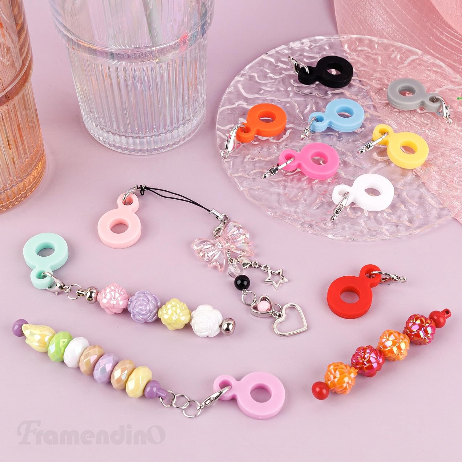 Framendino, 11 Pack Straw Charm Adapters Silicone Dangle Toppers Cup Accessories for Tumbler image 3