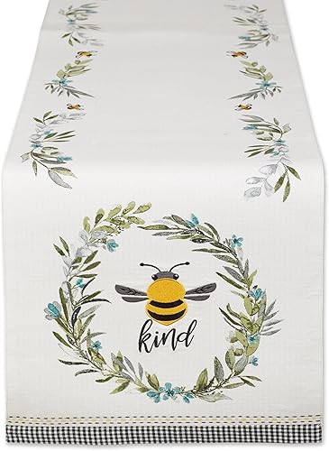 DII Honey Bee Collection - Camino de mesa reversible para cocina, 14 x 72 pulgadas