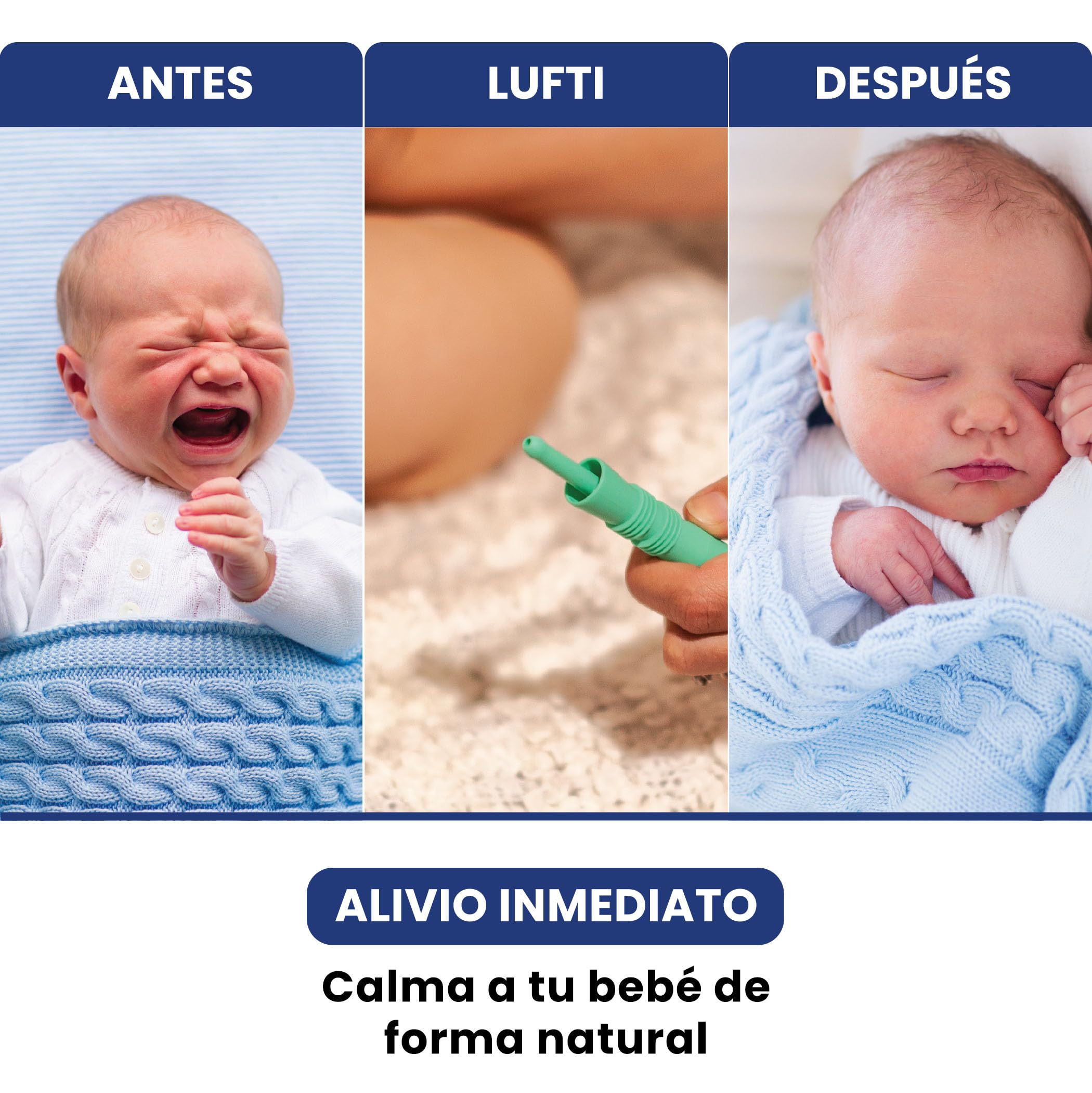 BlissBaby Lufti Alivio instantáneo natural de cólicos, gases y estreñimiento para bebés x 10