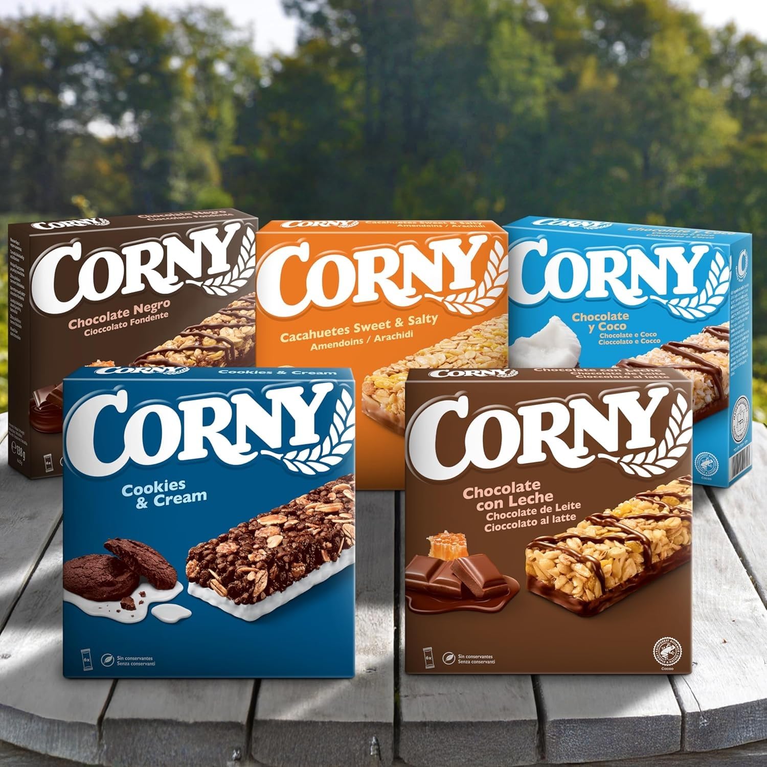 CORNY Original | 60 Barrette ai Cereali con Cioccolato Fondente, 10 Confezioni da 6 Barrette x 23 g, Senza Olio di Palma, Senza Conservanti, Cacao Certificato Rainforest Alliance