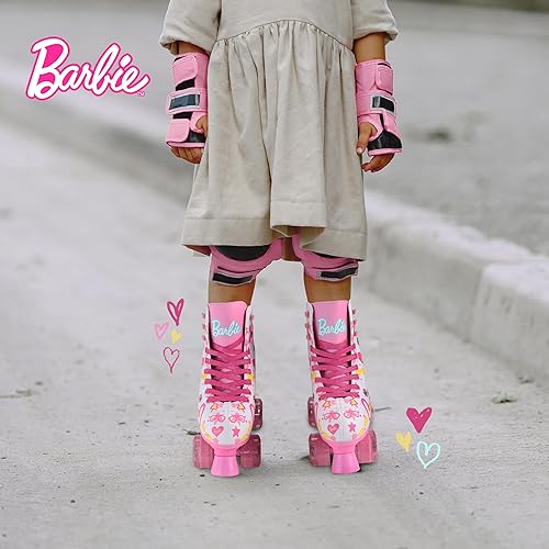 Miniatura 5 de BARBIE Patines para niñas, tamaños ajustables, ruedas con purpurina, rodamientos ABEC 5, material de PVC duradero, forro de espuma para zapatos,