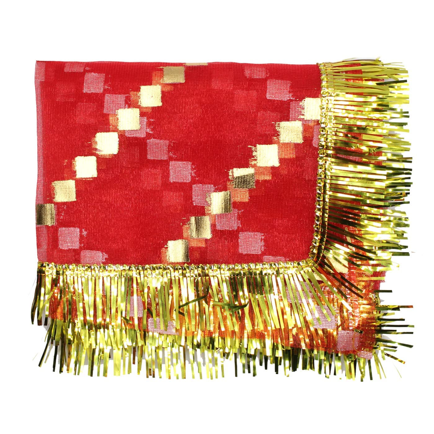EKAN Navratri Kanjak Poojan Gift Items Dupatta/Chunni Set for Kanya Boys Girls Childrens Set of 12 Pcs Red Pack of 1 (Model-5) 3
