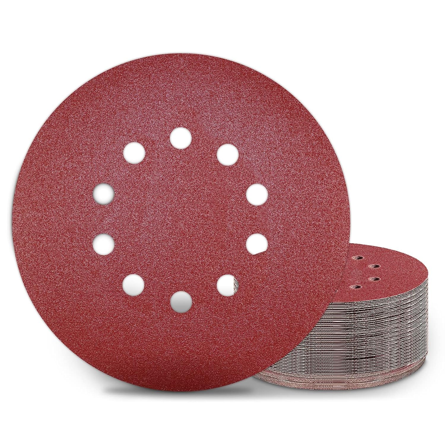 Disco abrasivo a 10 fori da 22,9 cm, grana 80, carta vetrata per cartongesso, 30 pezzi, per levigatrice a soffitto popcorn